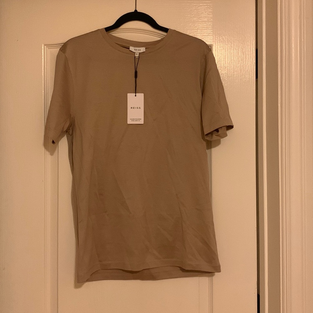 Reiss Men’s Caspian brown t shirt in Medium